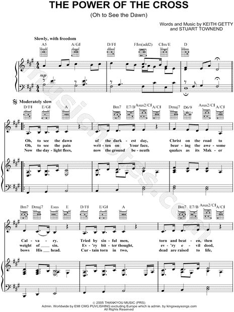 Keith And Kristyn Getty The Power Of The Cross Sheet Music In A Major