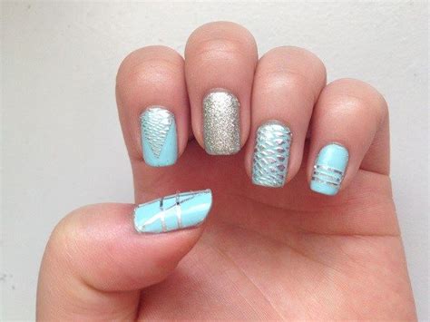 Decoracion De Uñas Azul Con Plateado Nails Beauty Nail Stickers