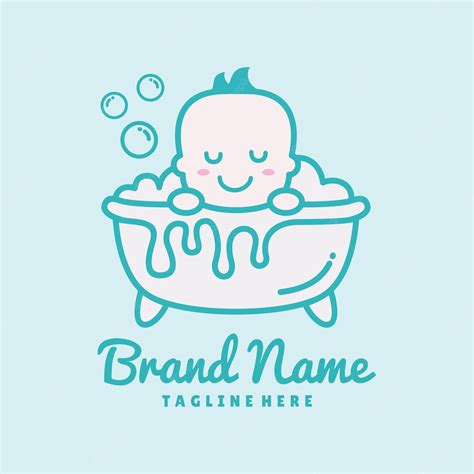 Premium Vector Baby Bath Logo Design Baby Shower Spa Icon