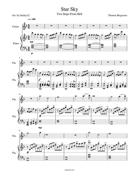 Star Sky Two Steps From Hell Sheet Music For Violin Piano Download
