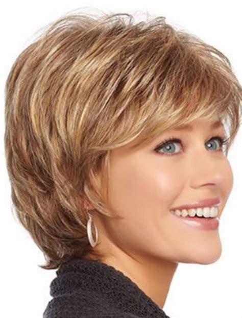 Synthetic Wig Wavy With Bangs Machine Made Wig Blonde Short