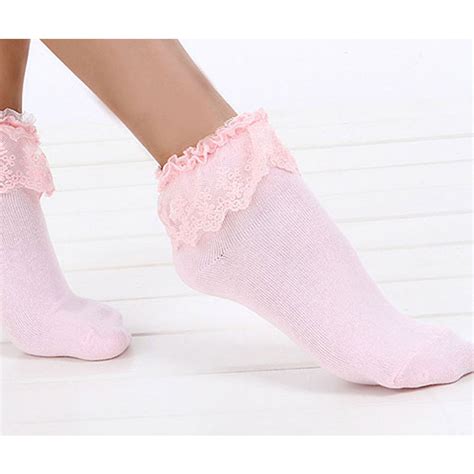 Hot Lovely Cute Vintage Lace Ruffle Frilly Ankle Socks Ladies 5 Colors