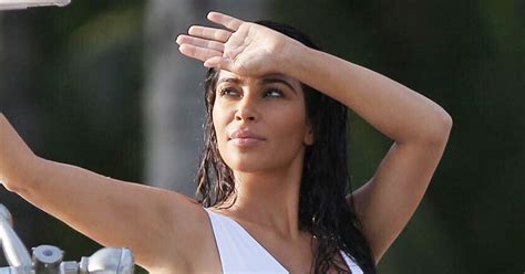 Kim Kardashian See Through Wet T Shirt And Bikini Candids The Best