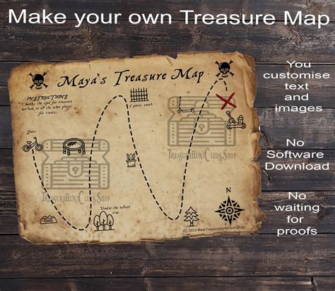 Custom Treasure Map Indoor And Outdoor Templates Personalise Today