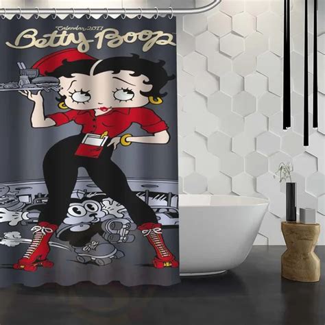 Custom Betty Boop Shower Curtain Waterproof Fabric Shower Curtain For Bathroom Wjy1 17 In Shower