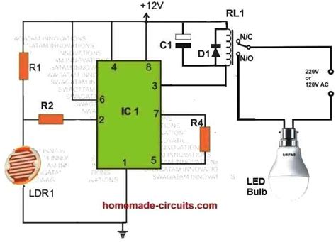 Automatic Street Light Circuits Using Relays And Solar Panel