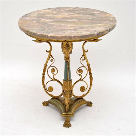 Get the best deals on metal antique tables. Antique Gilt Metal & Marble Side Table - Marylebone Antiques