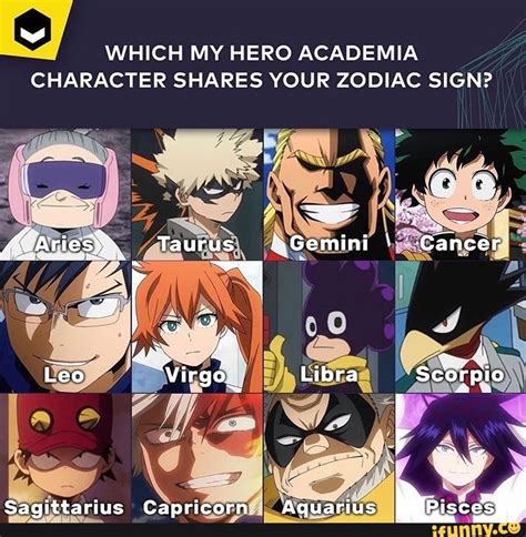 I am not against leos or pisces. _. WHICH MY HERO ACADEMIA CHARACTER SHARES YOUR ZODIAC ...