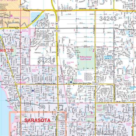 City Roll Down Maps Sarasota County Fl Wall Map