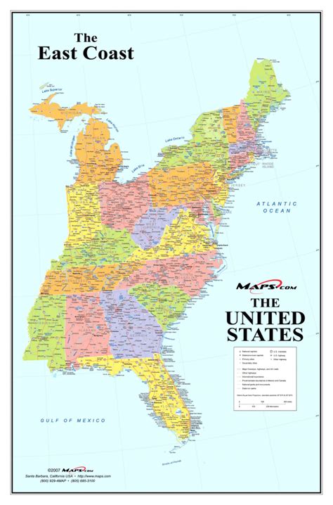 Southeast Usa Map Printable Map Of Eastern United States With Cities