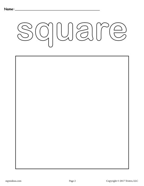 Free Square Coloring Page Shapes Coloring Pages Supplyme