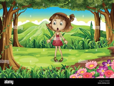 Young Lady In Forest Stock Vector Images Alamy