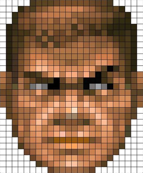 Doom Guy Perler Bead Pattern Bead Sprites Characters Fuse Bead Patterns Pixel Art Pattern