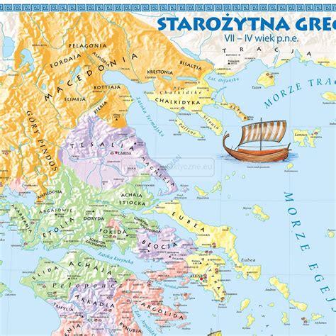 Staro Ytna Grecja Viii Iv W P N E Mapa Cienna Historyczna