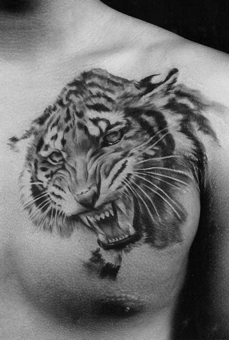 Tiger clipart black and white. 12 White Tiger Tattoos to Model - Tattoo Me Now