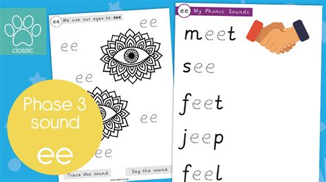 Teachers Pet Phase 3 Phonic Sounds Ee Colour Draw And Write Activity