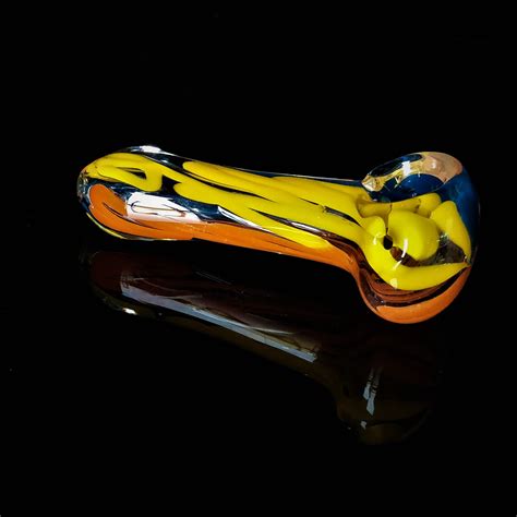 Assorted Multicolored Designer Peanut Glass Smoking Pipe 8cm Length