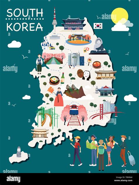 South Korea Map Drawing