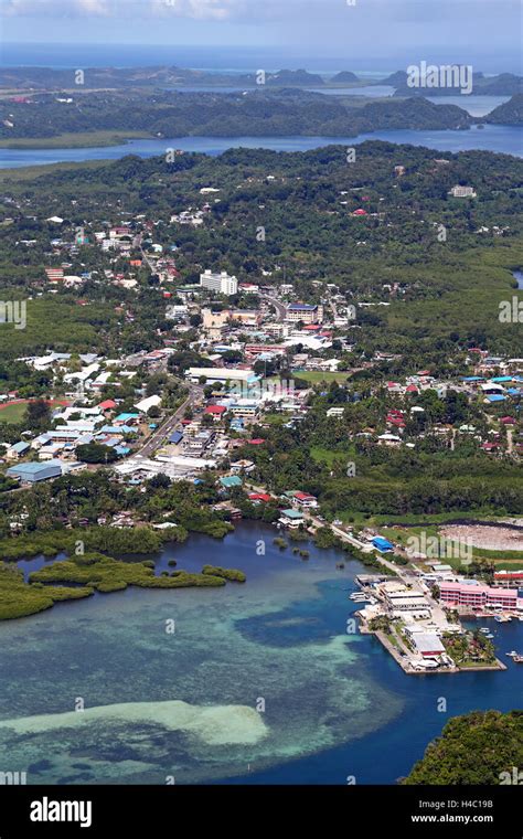 Aerial View Of Koror Koror Island Republic Of Palau Micronesia