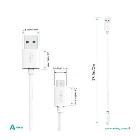 Aukey Cb D9 White Szybki Kabel Quick Charge Micro Usb Usb 2m 5a 480 Mbps Ale Pl