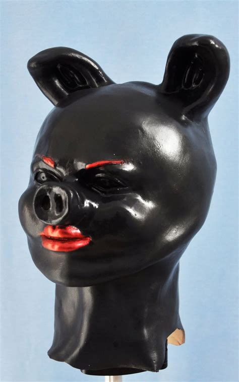 Black Miss Piggy Sue Metallic Highlighted Foam Latex Mask Etsy