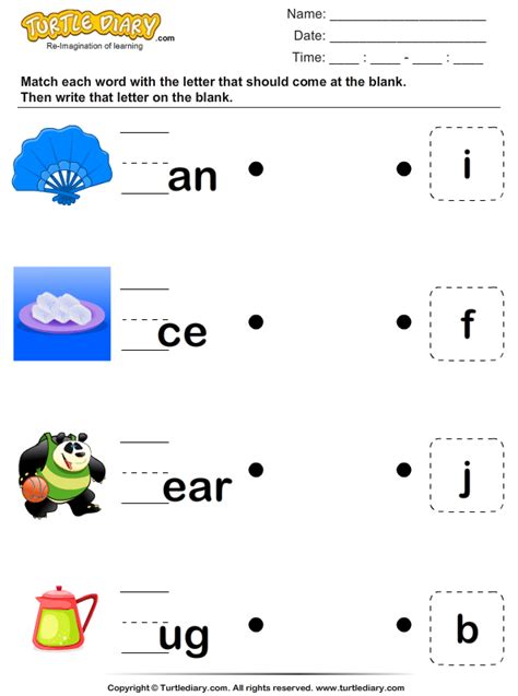 Matching Letters Turtle Diary Worksheet