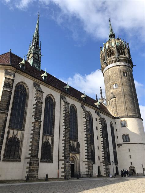 The Door Of The Castle Church In Wittenberg Germany Where Martin