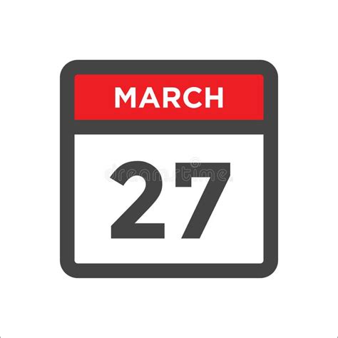 March 27th Date On A Single Day Calendar Gray Wood Block Calendar