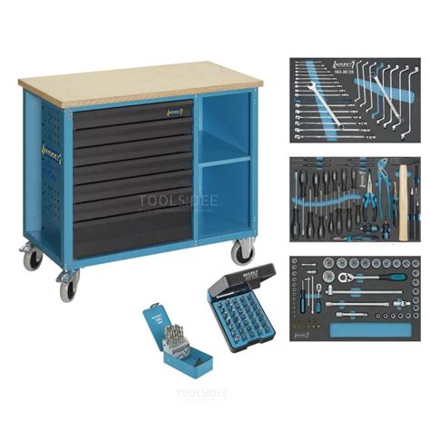 Hazet W Piece Mobile Filled Workbench With Tools
