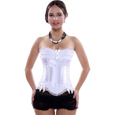 Victorian Lace White Corsets And Bustiers Sexy Wedding Corset Top Women Corsage Bridal Gothic