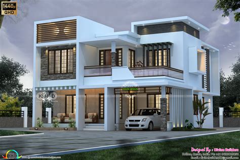 5 Bhk Flat Roof Home Front View Design Kerala Home Design And Floor