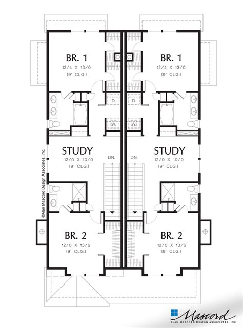 Upper Floor Plan Of Mascord Plan 4017 The Lakeview Open Living And