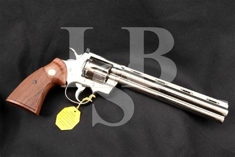 Colt Python Model Nickel 8 6 Shot 357 Magnum Double Action Revolver