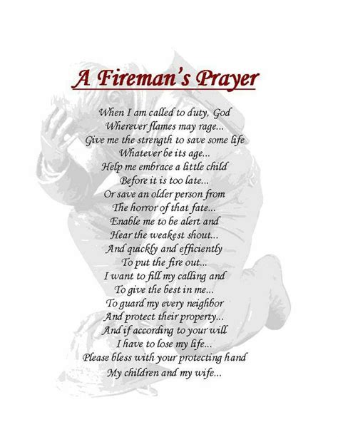 Free Printable Firemans Prayer Printable Templates