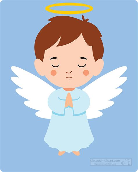 Angel Clipart Cute Angel With White Wings And Halo Over His Head Clip Art