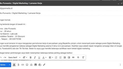 Contoh Email Formal J Net Usa