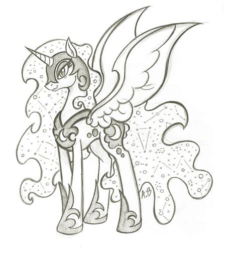 She appears the season one premiere of my little pony friendship is magic as nightmare moon. MLP: Nightmare Moon Drawing | Moon coloring pages ...