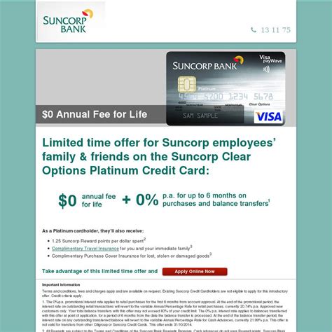 Hsbc give you plenty of options for making your card repayments. Suncorp Clear Options Platinum Credit Card - $0 Fee for Life - OzBargain