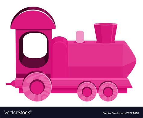 Single Picture Pink Train On White Background Vector Image