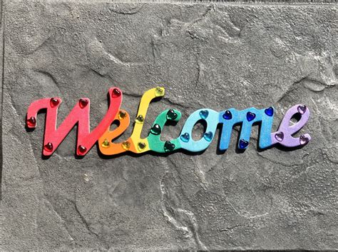 Rainbow Welcome Sign Welcome Sign Rainbow decor Rainbow | Etsy in 2021 ...