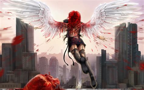 Dark Horror Gothic Love Romance Angels Gore Blood Girl Women Cities