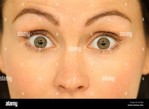 Woman With Eyes Wide Open In Surprise Or Shock Stock Photo 5107379 Alamy