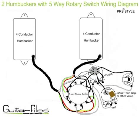 Modern 5 prong relay wiring diagram illustration best for. 2 Humbuckers with 5 Way Rotary Switch Wiring Diagram | Guitar Tech | Pinterest | Rotary and Guitars