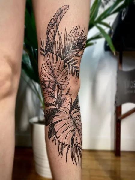Tropical Plant Tattoo Modern Tattoos Dope Tattoos Unique Tattoos Leg