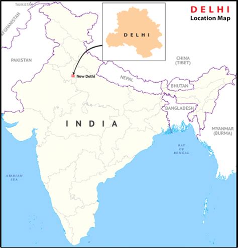 Location Of Delhi In Indian Context Delhi Location Map 2020