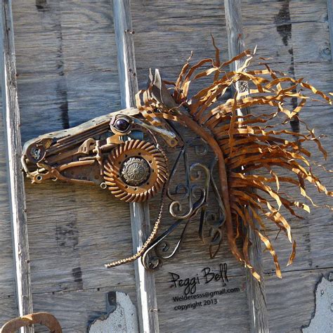 Wildfire Welded Metal Horse Sculpture Made Out Of Reclaimed Recycled