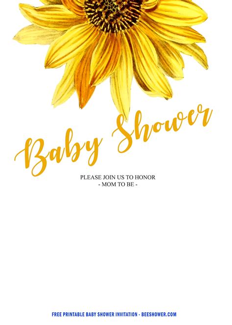 Free Sunflower Baby Shower Invitation Templates Free