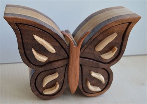 Wooden Butterfly Jewellery Or Trincket Box Etsy Butterfly Box