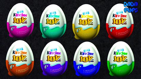 Learn Colours With Kinder Joy Surprise Eggs 8 Surprise Eggs With Play