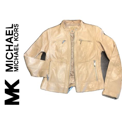 Michael Michael Kors Seamed Zip Front Leather Jacket Gem